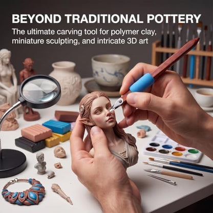 Pottery Tool Kit, 304 Steel S-Shape Detailer & Air Dry Clay Tools - Image 5