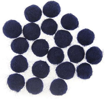 Needle Felt Balls Pure Wool Beads Dry Felted Balls 15mm Handmade DIY Crafts 20pcs (Navy) - Image 3