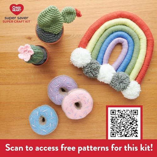 Red Heart Super Saver Yarn Super Craft Kit Pastels,with 50 Countg/1.7 oz. 4 Medium Worsted Yarn for Knitting & Crocheting,12 Colors,Perfect for Chunky Sweaters,Blankets,Amigurumi,50 Count (Pack of 10) - Image 6