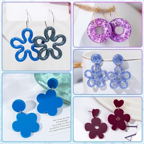 YODOYO Flower Earring Resin Molds, 3pcs Star Heart Pendant Silicone Mold - Image 5