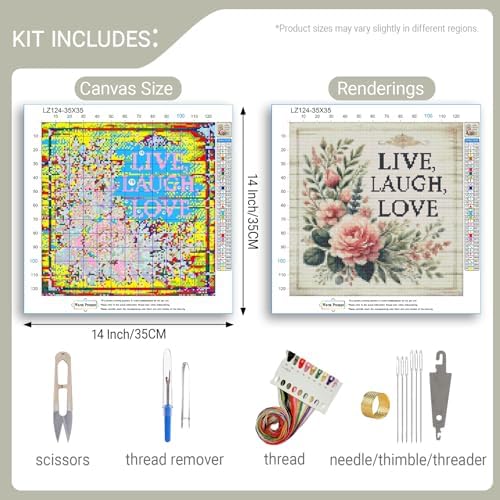HKLIOPU Cross Stitch Kits for Adults,11CT Printed Cross Stitch Kits,Stamped Embroidery Kits for Wall Art Home Decoration (LZ124) - Image 2