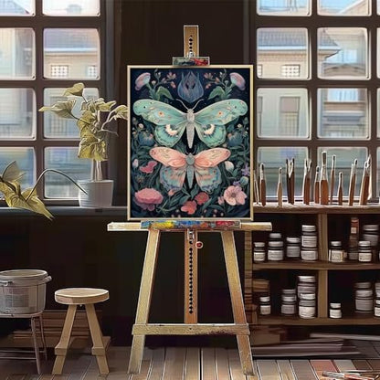 Natuyalo Paint by Numbers Kit for Adults Beginners and Kids, 16" Wx20 L Canvas Pictures Drawing Acrylic Paintwork with 3 Pcs Paintbrushes, Butterflies in Flowers - Image 4