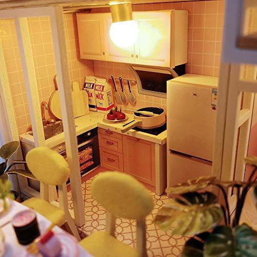 GuDoQi DIY Miniature Dollhouse Kit, Tiny House kit with Furniture and Music, Miniature House Kit 1:24 Scale, Great Handmade Gift for Birthday Christmas Day, Sweet Time House - Image 5