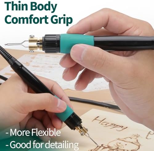 YIHUA 939-V Wood Burning Pen Wood Burning Kit with 23 Wire Nibs, Detachable Wood Burning Pen, 6 Wood Pieces, 6 Stencils, Tweezers Used as Wood Burning Tool - Image 5