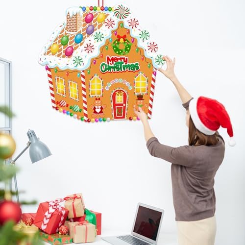 WovWeave DIY Felt Christmas Gingerbread House Decorations 3.1 x 2.9 ft - Image 5