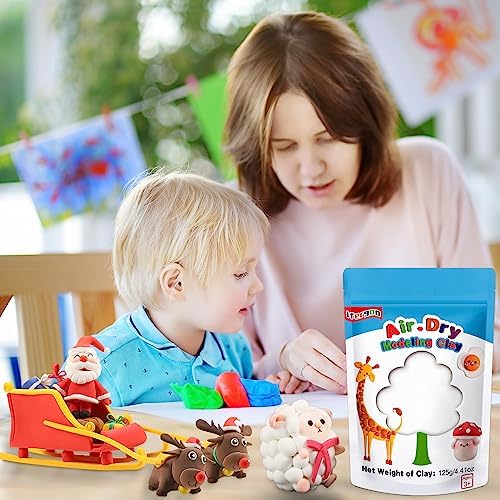 ifergoo 125g Foam Magic Modeling Clay, 4.41 oz White Air Dry Clay for Kids - Image 4