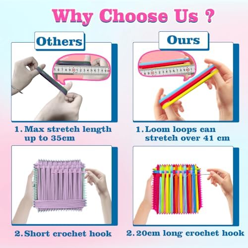 270 Pcs Weaving Loom Kit for Kids,DIY Arts & Crafts Kit with 9 Color Loops - Image 4