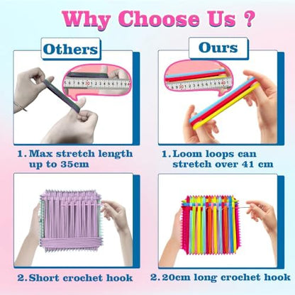 270 Pcs Weaving Loom Kit for Kids,DIY Arts & Crafts Kit with 9 Color Loops - Image 4