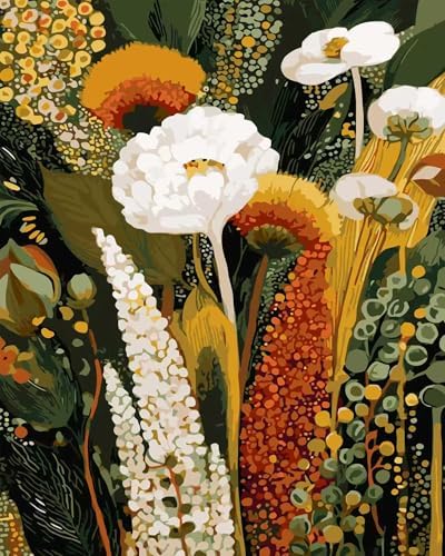 Gearock DIY Wildflowers Paint by Numbers Kit for Adults by Gearock