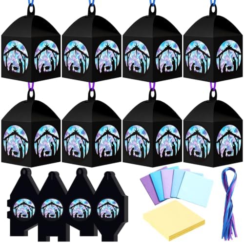 Maitys 16 Sets Christmas Nativity Paper Lantern Suncatcher Craft Kits by Maitys