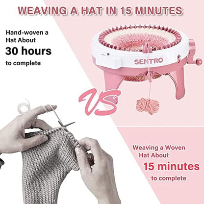 SENTRO Knitting Machine 48 Needles, Smart Circular Knitting Machine, Double Knitting Loom Machine for Adults Beginners,DIY Knitting Board Rotating Machine for Hat, Scarves, Socks - Image 3