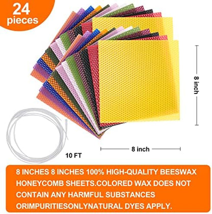 Thleunei Beeswax Sheets for Candle Making - Beeswax Candle Making Kit for Kids-Christmas Candle Making Kit for Adults-Candle Rolling Kit DIY Candle Maker - Candle Starter Kit Beeswax Candle Kit - Image 2
