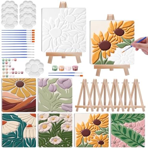 JellyArch 6 Set 3D Vintage Floral Ceramic to Painting Kit by JellyArch