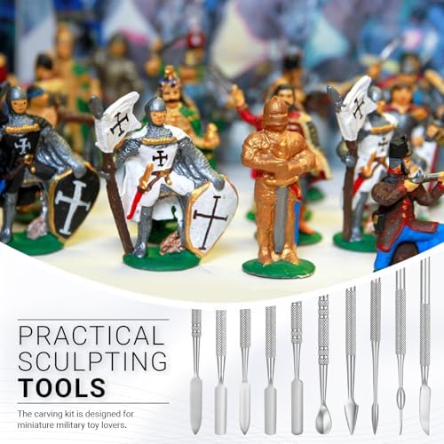 Honoson 10 Pcs Miniature Sculpting Tools, Double-Ended Steel Modeling - Image 5