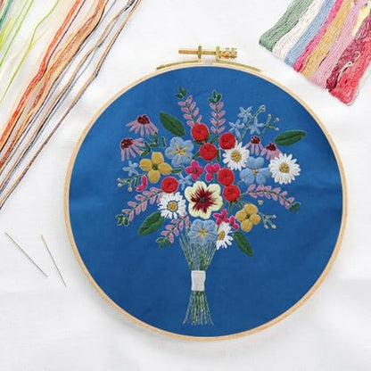 CREAWONDER Canvas Tote Bag Embroidery Kit with Pattern for Beginners, Arts and DIY Embroidery Crafts Kits for Adults, Include Instructions, Thimble, Embroidery Hoops, Color Threads and Tool - Image 3