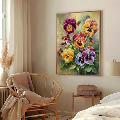 AIBOERL Paint by Numbers Kit for Adults Beginner, Pansies, 12X16In - Image 6