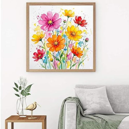 MaiMMaledy Paint by Numbers Kit for Adults Beginners with Framed Canvas Pictures Drawing Painting Acrylic Pigment with Wooden Triangle Easel 10Lx10W inch Watercolor Gesang Flower - Image 5