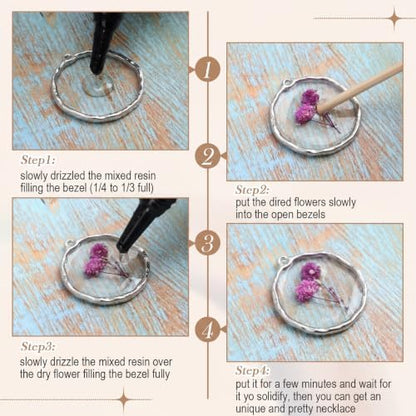 Inbagi 180 Pcs Open Bezels for Resin Jewelry - Image 6