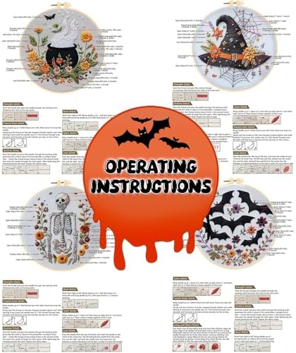 YOUDRN Halloween Embroidery Kit, Flower Pot Halloween Cross Stitch Kit - Image 7