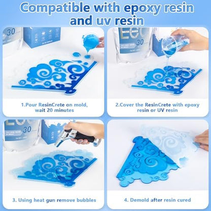 JDiction ResinCrete Kit, Complete Kit Easy for Beginners, 20-30Minutes Demold, Include Water-Based Eco-friendly Casting Powder, Mold & Pigment, Easy Mix for Beginners DIY Home Decor - Image 5