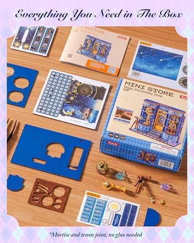 Rolife DIY Miniature House Kit 1:32 Astronomy Shop Diorama Dollhouse Tiny House Model Building Set, Hobby Crafts for Adults Gifts for Him Her - Image 5