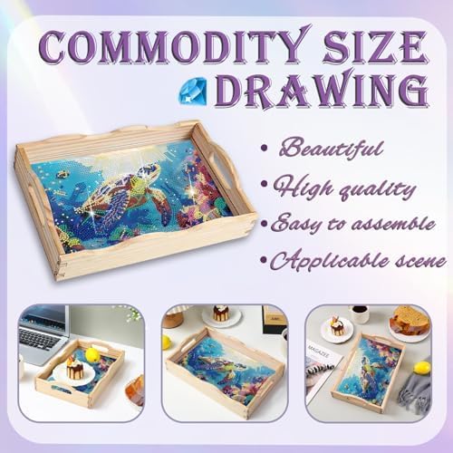 EWJRNSF Diamond Art Kits for Adults Wooden Serving Trays with Handles - Image 4