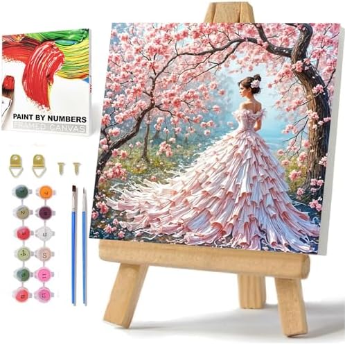 Woman Paint by Numbers Kit for Adults Beginner, Paint by Numbers 10x10 Inch by hkejoi