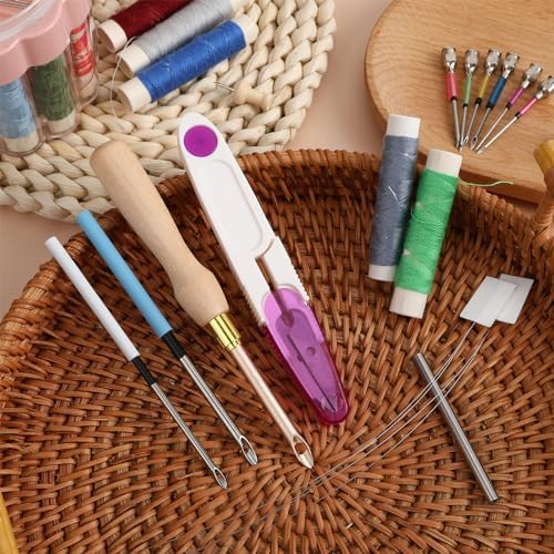 AUGSUN 13Pcs Punch Needle Kit for Craft Beginner Punch Embroidery Kit - Image 3