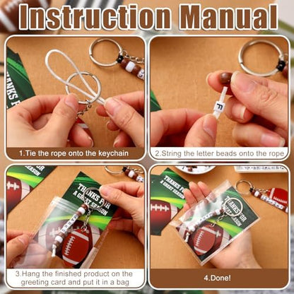 Suncalla 984 Pcs 24 Set Football Keychain Making Kit DIY Football Bag Tag - Image 2