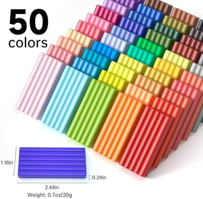 Shuttle Art Polymer Clay Kit, 50 Colors Oven Bake Clay for Kids with 19 Carving Tools and 10 Accessories, Non-Sticky, Non-Toxic, Ideal Gift for Kids - Image 2