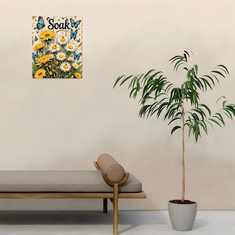 Sceorixa Soak Flower Paint by Numbers Kit for Adults - Butterflies Inspirational Painting on Canvas, Acrylic Paint Set, Suitable for Beginners, Art for Home Decoration or Gifts(12X16IN Framed) - Image 4