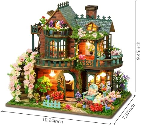 Plustopoy DIY Miniature House Kit - DIY Mini House Building Kit - Wooden Dollhouse Miniature Kit -Tiny Garden House Diorama Building Kits with Light - 3D Puzzle Adult Craft Unique Gift - Image 4