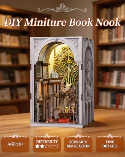 MiniCity St. Charles Church Book Nook Kit, DIY Miniature House with LED - Image 7