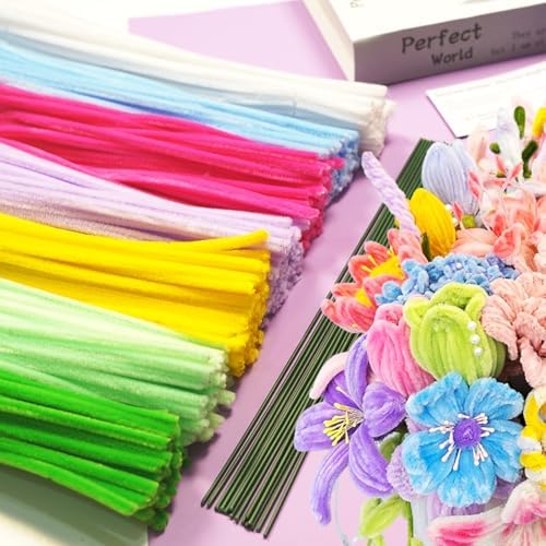 AHAMETON 720Pcs Multi-Color Pipe Cleaners Flower Kit,Chenille Stems Craft - Image 4