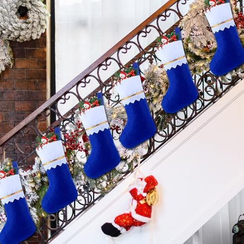 Skylety 24 Pcs Blue Christmas Stockings Bulk Felt 3.94 X 7 Inches Xmas - Image 4