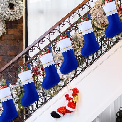 Skylety 24 Pcs Blue Christmas Stockings Bulk Felt 3.94 X 7 Inches Xmas - Image 4