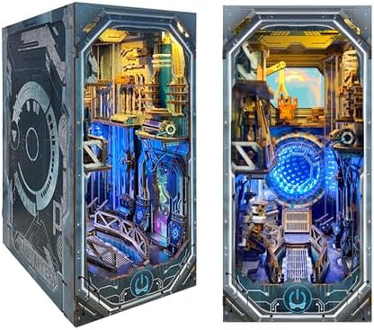 DIY Book Nook Kit sci - fi 3D Wooden Puzzles for Adults & Beginners by IBOHEYE