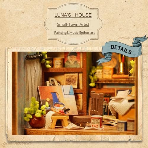 MAGQOO DIY Miniature Dollhouse Kit with Furniture 1:100 Scale Creative Room Mini Wooden Doll House Accessories DIY Miniature House Kit(Lunas Apartment) - Image 5