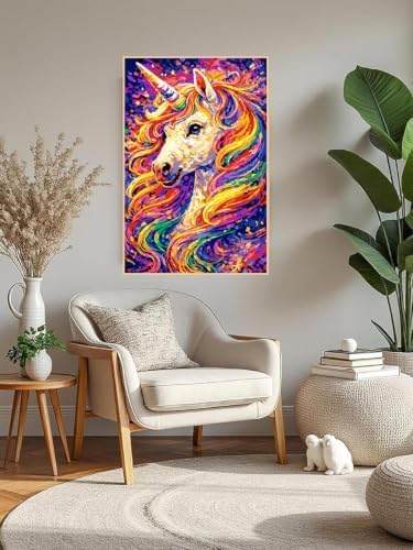 Mowana Unicorn Paint by Numbers Kit for Adults Beginners, Adult Painting Kit by Numbers with Frame and Easle, Stretched Canvas Unicorn Paint by Number Kit, 8x12inch - Image 7