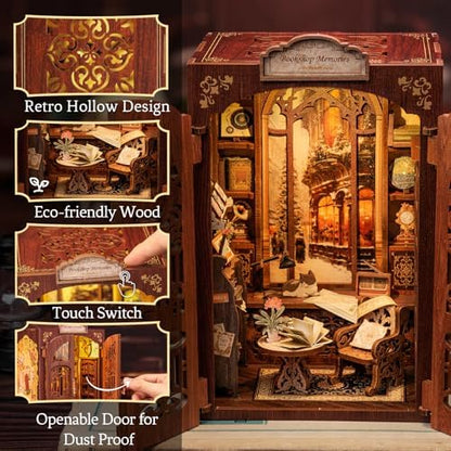 Book Nook Kit Bookshop Memories - 3D Wooden Puzzles with LED - Image 3