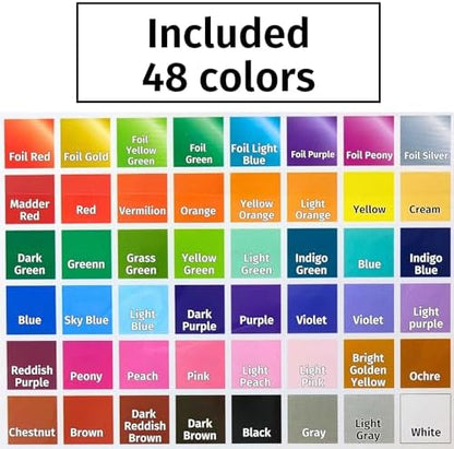 Japanese Origami Paper Includes Metallic Foil Type, 48 Colors (96 Sheets) - Image 5