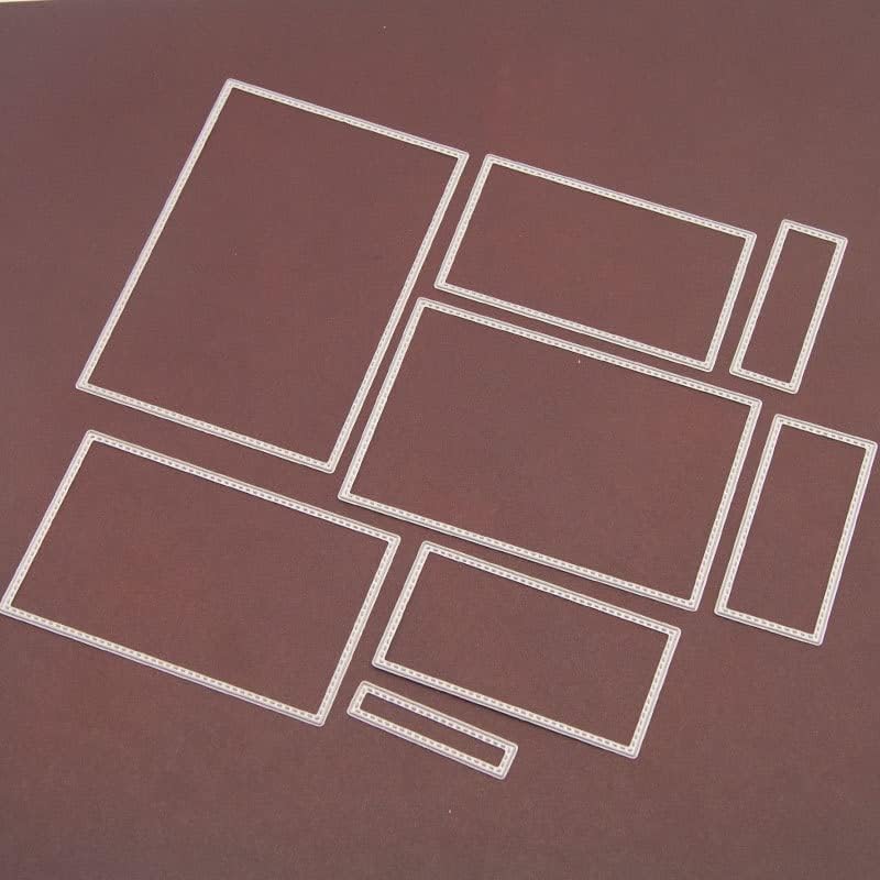 8Pcs Rectangle Cutting Dies Stencil DIY Scrapbook Album Paper Card Embossing Tool (Rectangle) - Image 3