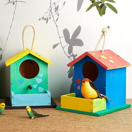 Liliful 16 Pack DIY Birdhouse Kit to Build and Paint, Wooden Bird House - Image 4