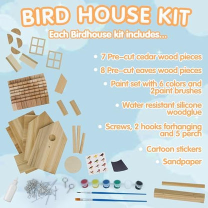 DIY Birdhouse Kit, Wooden Bird House for Adults to Build, DIY Bird House for Outside, Outdoor Woodworking Adult Crafts - Image 3
