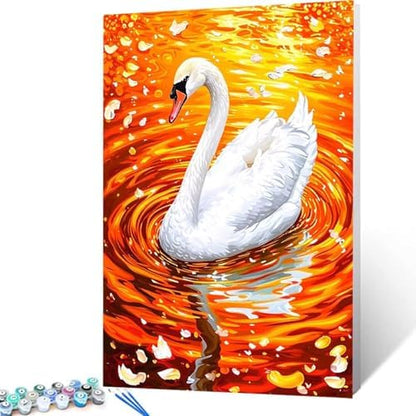 Animal Paint by Numbers Kit for Adults Swan Paint by Numbers, DIY Acrylic Watercolor Oil Painting Kits for Adults Beginners with Brushes, Hobbies for Women for Home Wall Decor, Gifts 20x26 in G-32 - Image 4