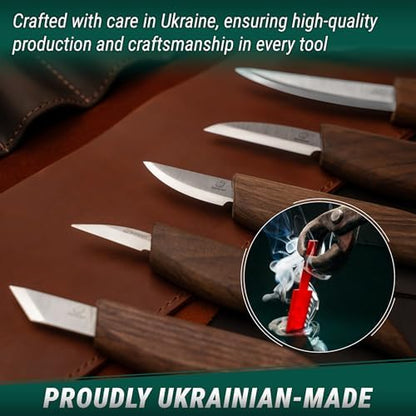 BeaverCraft Deluxe Wood Carving Kit S18X - Wood Carving Knife Set - Spoon Carving Tools Set - Whittling Knives - Woodworking Wood Carving Tools Large Whittling Kit S18X - Image 5