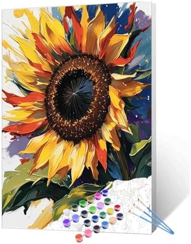 Aihonmin Beautiful Blossom Floral Paint by Number for Kids and Adults Beginner，Spray Paint by Number Kits on Canvas,Summer Wall Art Prints Flower Canvas DIY Gift Oil Painting,(Without Frame by Aihonmin