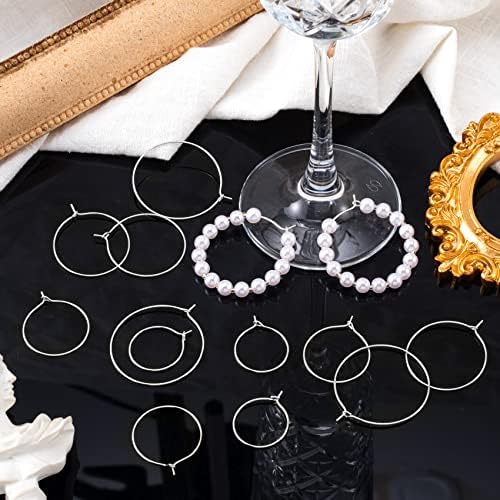 OIIKI 280PCS Earring Beading Hoops, 4 Sizes Silver Plated Hoop Earring Findings, Open Hoops, Metal Earring Rings, Round Earring Beading Decorative Accessories for DIY Jewelry Making, Parties - Image 4
