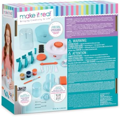Make It Real Mini Pottery Studio - 26-Piece DIY Pottery Kit with Mess-Free Air Dry Clay - Create 10 Miniature Projects, Beginner to Master Levels - Innovative Centering Tool - Great for Kids Ages 8 - Image 2