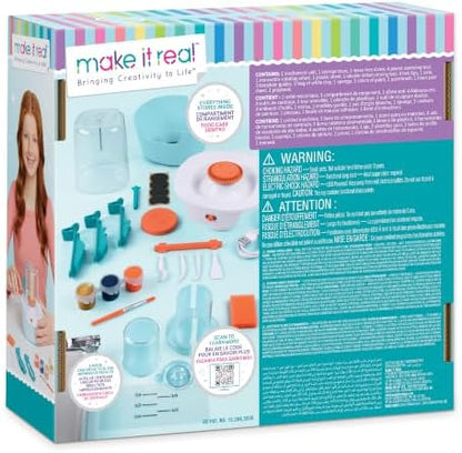 Make It Real Mini Pottery Studio - 26-Piece DIY Pottery Kit with Mess-Free Air Dry Clay - Create 10 Miniature Projects, Beginner to Master Levels - Innovative Centering Tool - Great for Kids Ages 8 - Image 2